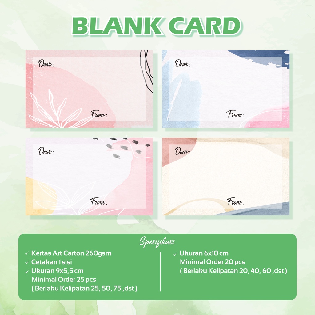 

Kartu Ucapan Kosong - Greeting Card - Blank Card - Gift Card