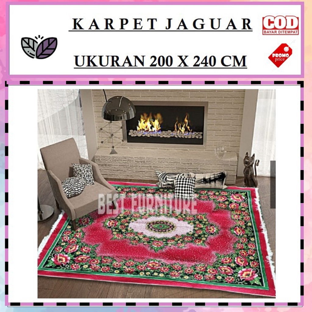 KARPET HAMBAL JAGUAR UKURAN 200X240 CM - KARPET LANTAI PERMADANI RUMBAI TERMURAH