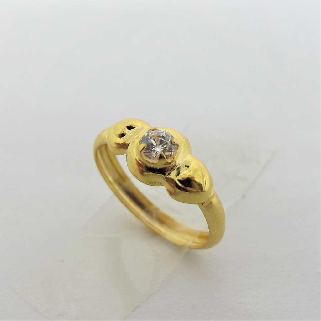 Cincin anak dan dewasa emas asli kadar 700 70% 22 0,5 gr z selisih merica petir solitaire 11 12 13 14 15 16 17 18