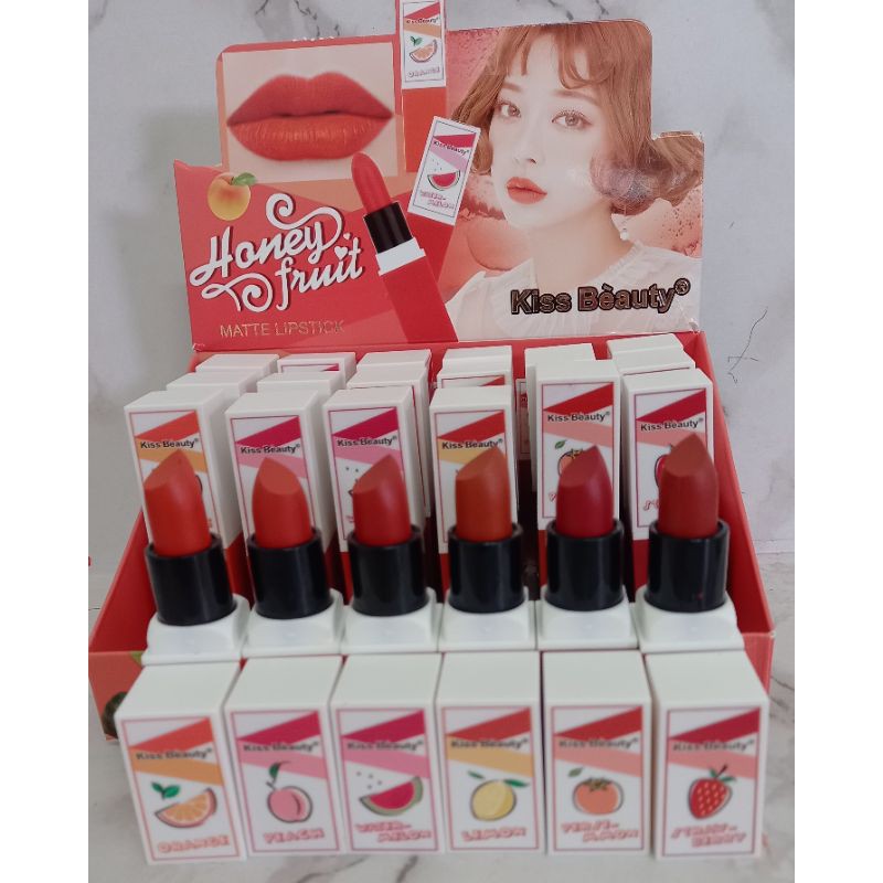 LIPSTICK KISS BEAUTY HONEY FRUIT MATTE PER 6PCS NO.36227-03