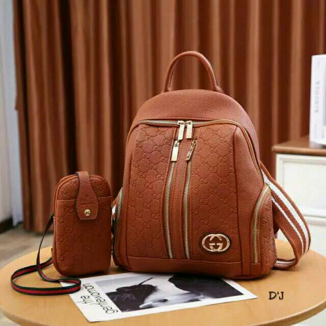 Backpack 2in1 dua res tas ransel wanita fashion mewah harga murah multifungsi tas lokal batam