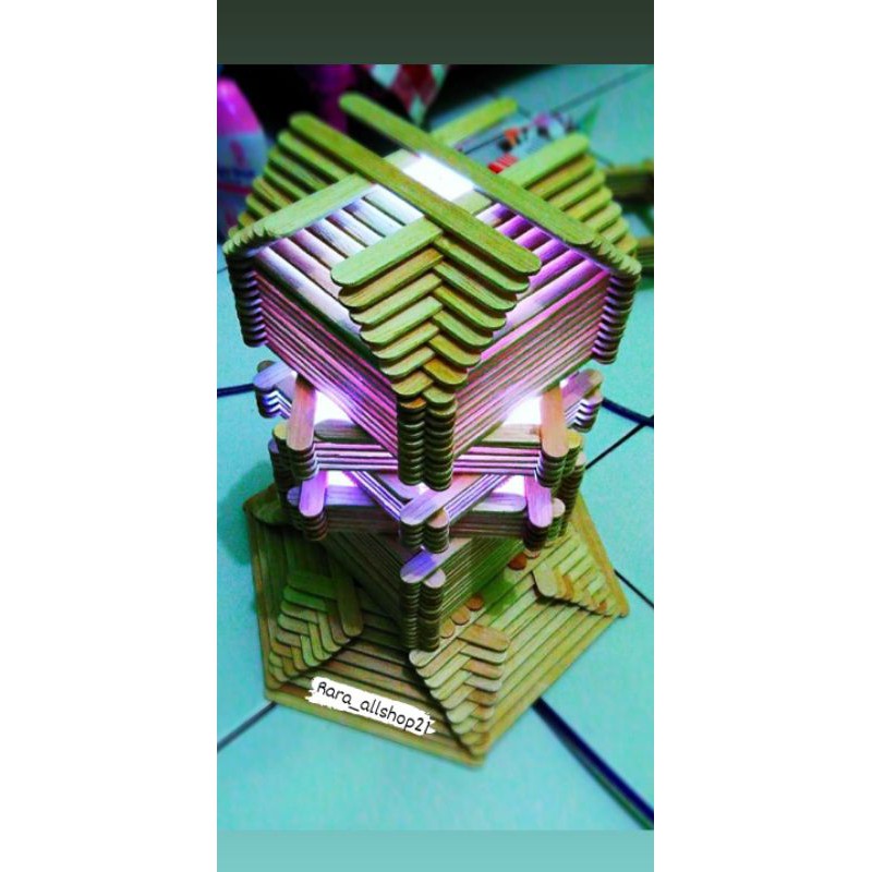 lampu hias atau lampu tidur dari stik es krim