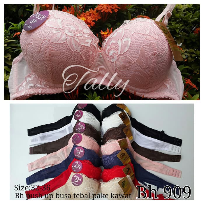 Bra BH Push Up Busa Tebal Berkawat Tally 909 Ukuran 32 34 36 - Putih, 36