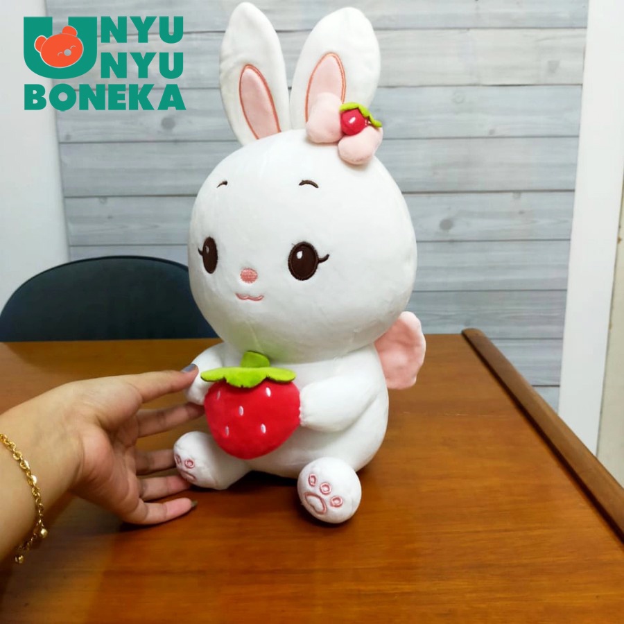 Boneka Rabbit Strowberry Size 11&quot;/27cm/HadiahSouvenirkelinci