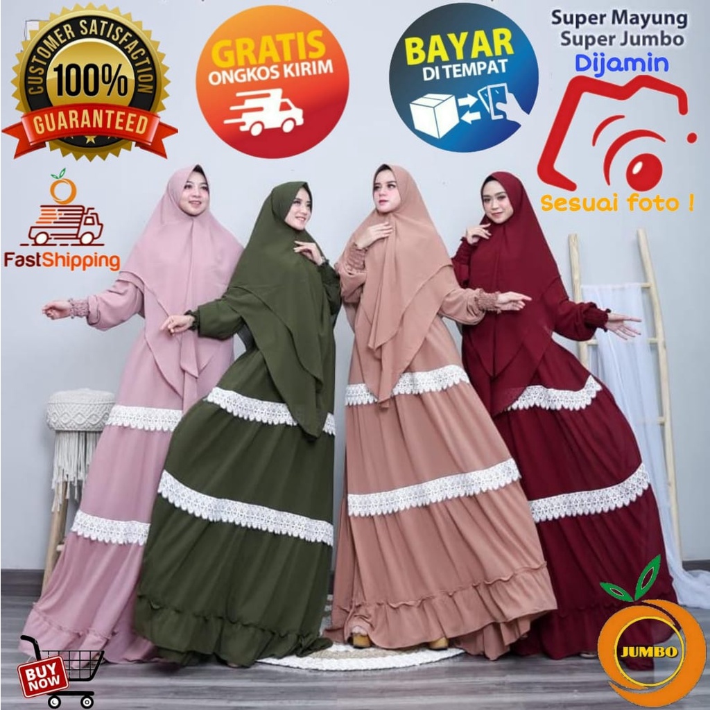Gamis Syari Jumbo LD 130 Maxi Dress Motif Polos Mewah Untuk Acara Resmi Kondangan SODRA
