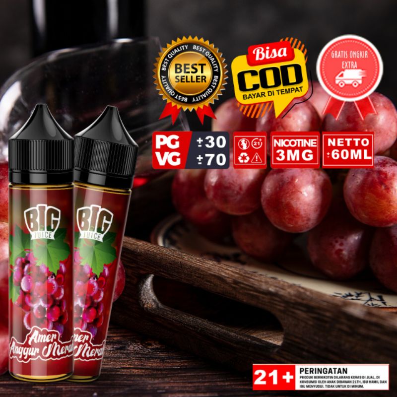 LIQUIDS FREEBASE BERCUKAI RESMI Big Juice Besar 3 MG 60ML murah