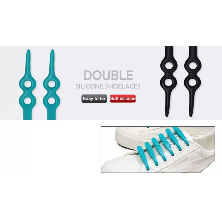 ORIGINAL VTIE SHOE LACE TALI SEPATU KEKINIAN BAHAN SILICON ISI 14PCS TALI SEPATU FASHION