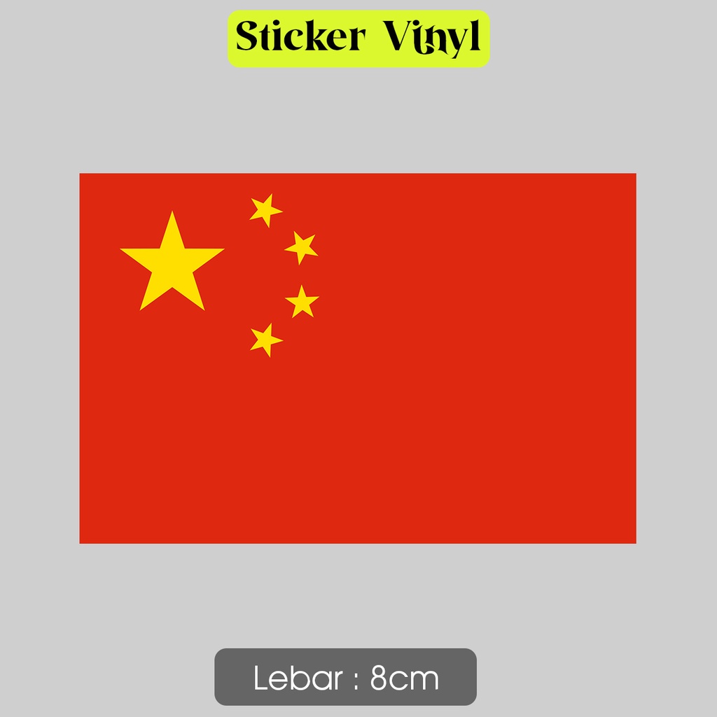 

Stiker China Cina Tiongkok Sticker Vinyl Satuaan Motif Bendera Negara Dunia Bahan Anti Air