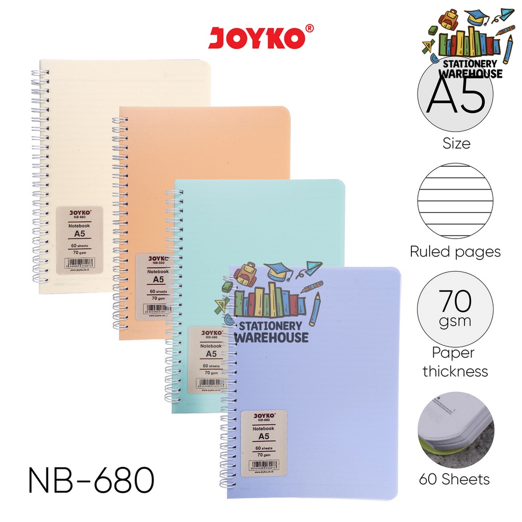 

Ruled Notebook Diary Agenda Buku Catatan Bergaris Joyko NB-680 60 lembar