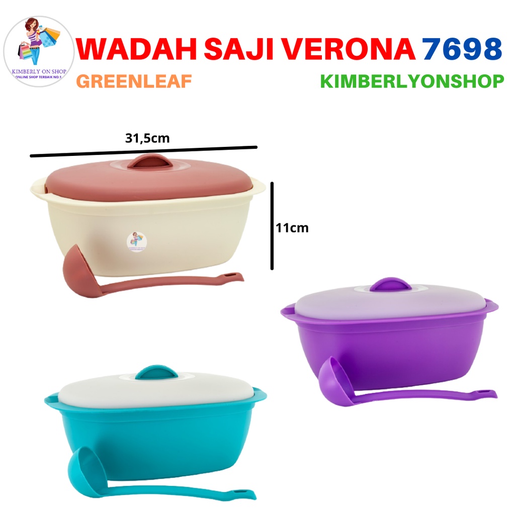 Wadah Saji Food Storage Verona 3,4 Liter 7698 Green Leaf