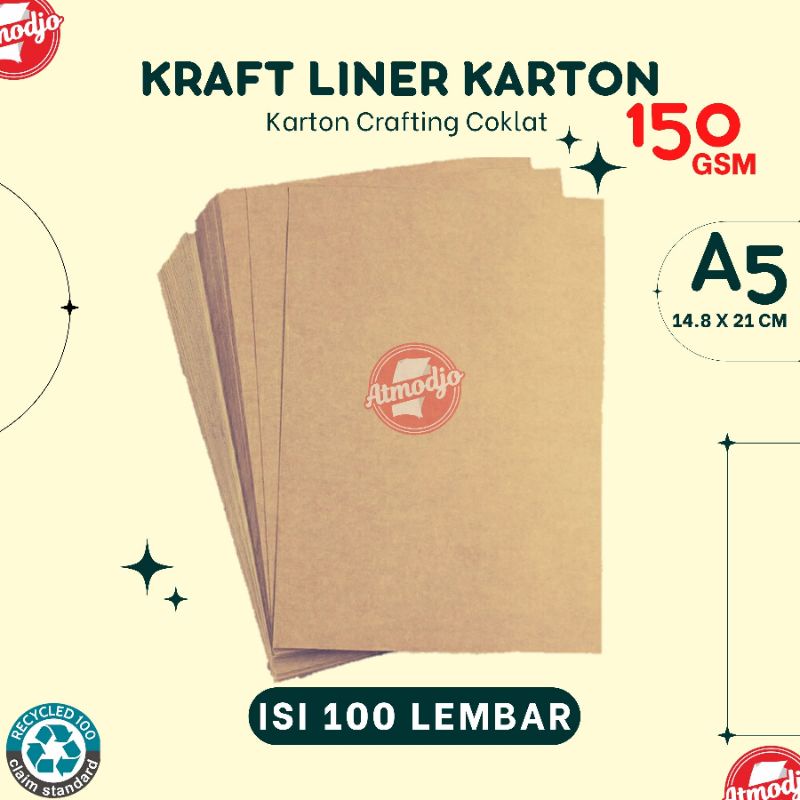 Jual Kertas Kraft Liner 150g A5 (isi 100 Lembar) Samson Crafting ...