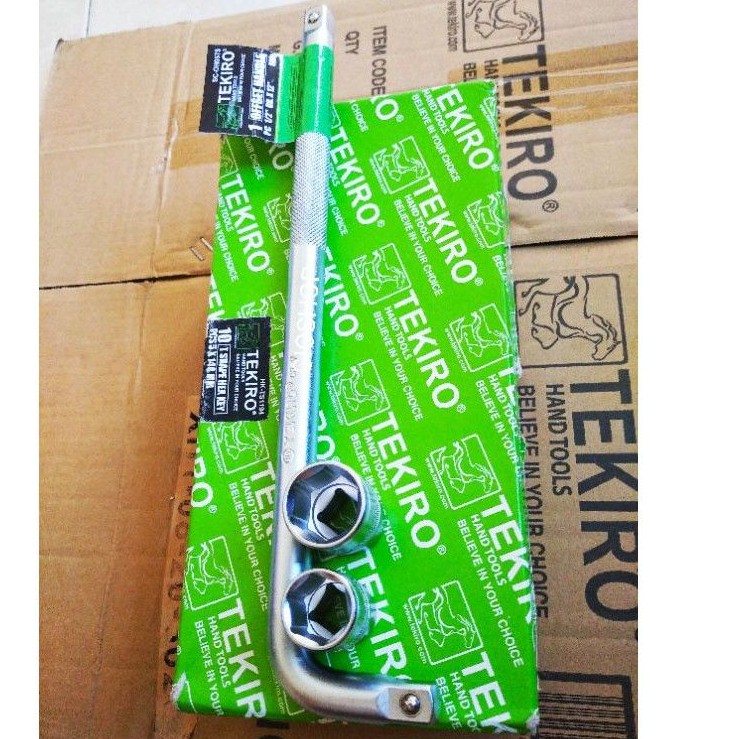Kunci Cvt Tekiro Set 3pcs Gagang Sok L Panjang 12" + Mata Sock 19 Dan 22 mm