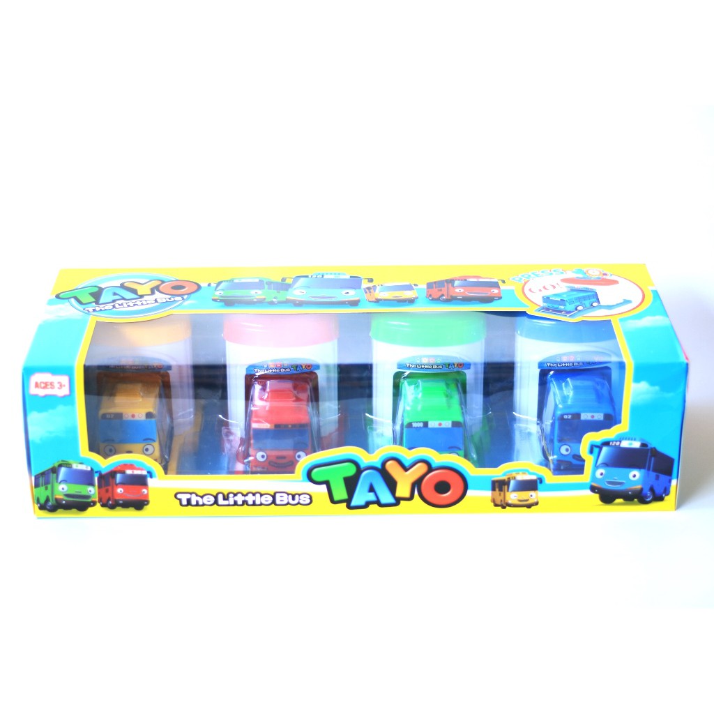 Mainan Bus TAYO Garasi 1 Set 4 CHARACTER - UKURAN JUMBO
