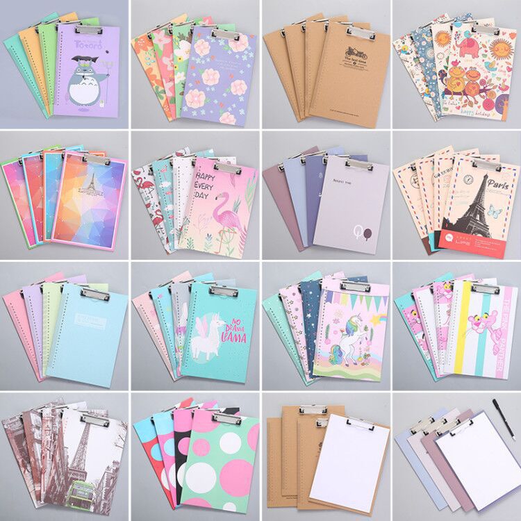 TOKOMUDA Papan Jalan Ujian A4 Cartoon Paper Clip Board File Folder Can Hang Folder