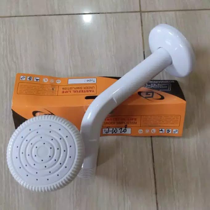 Kepala Shower Kamar Mandi Pancuran Air Tanam Tembok Dinding Jw 28 White