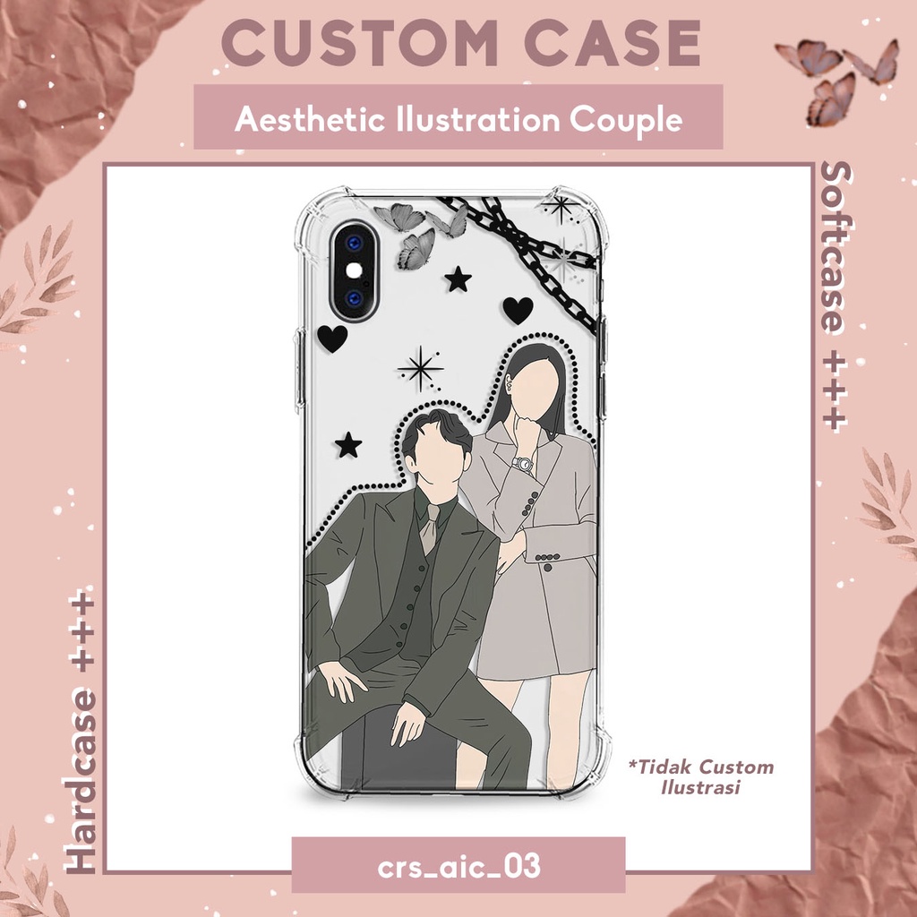 Custom Case Illustration / Ilustrasi Couple Series Softcase Hardcase Anticrack / Blackmatte Clearcas