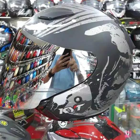 BARU-315  visor/Kaca helm venom oven DJ maru Galaxy Ink centro - Iridium silver