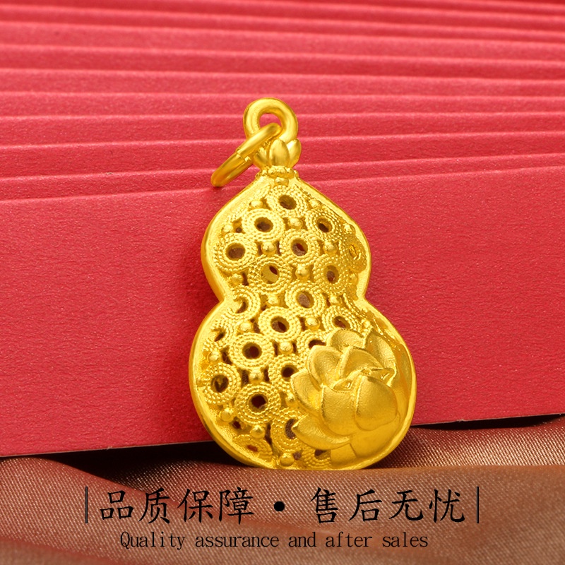 Kalung Liontin Lotus Hollow Lapis Emas Asli Kadar 375 Gaya Retro Untuk Pria Dan Wanita