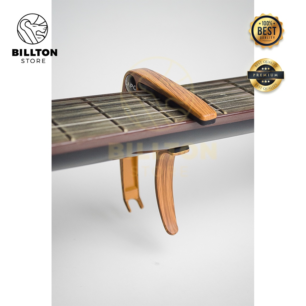 Capo Gitar Kapo Motif Kayu Capo Akustik Elektrik Klasik Penjepit Gitar Premium