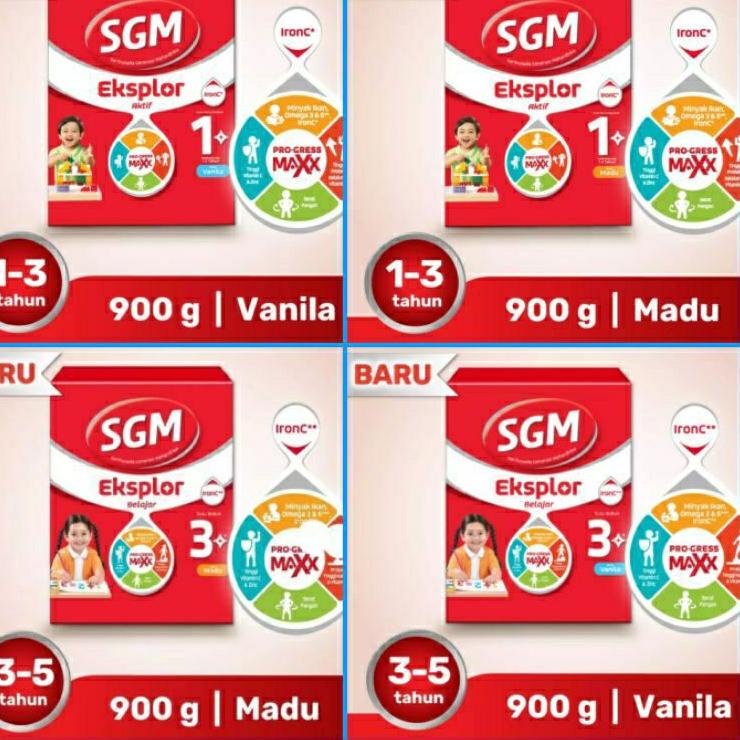 ⇇ SUSU SGM 3&1 PLUS VANILLA MADU 900 gr USIA 1-5 TAHUN ↳