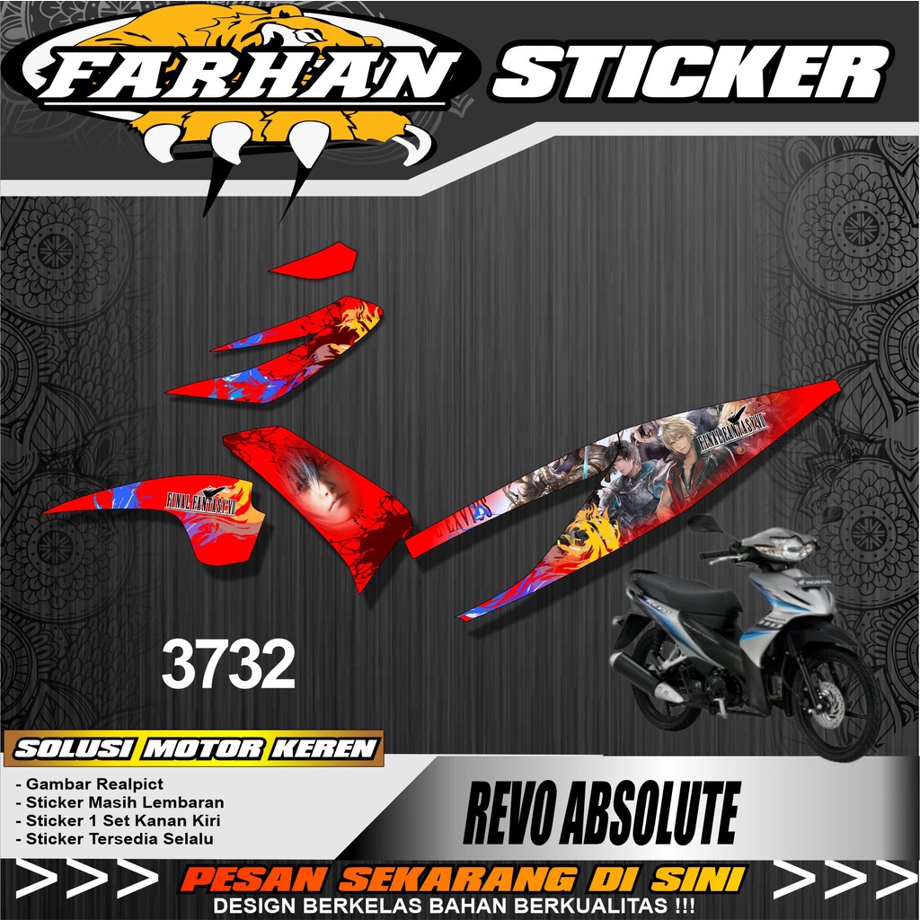f3732 STRIPING STICKER REVO ABSOLUTE SEMIFULL - STIKER MOTOR HONDA REVO ABSOLUTE DESAIN ANIME FINAL 