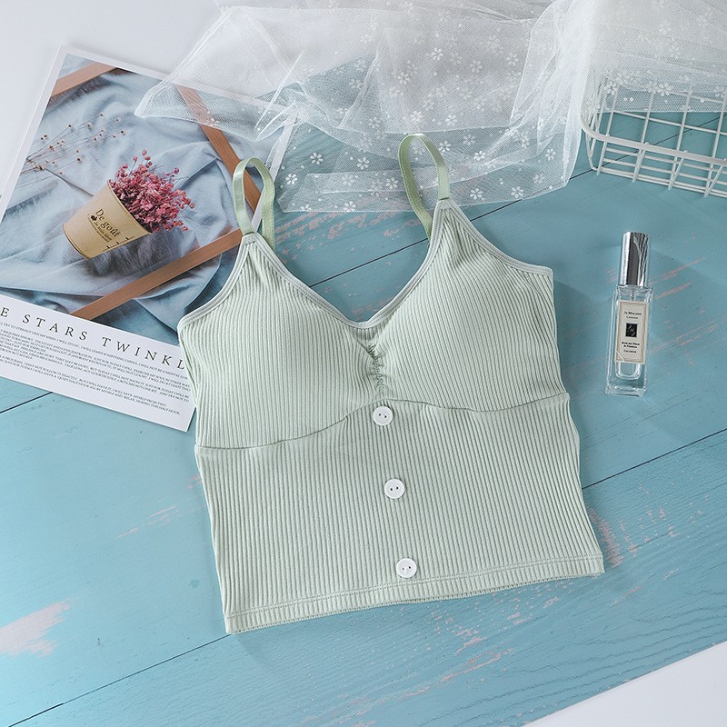 ❀ Chingu ❀ PW101 COD Tanktop Bra Tanpa Kawat Garis Fashion Korea Wanita Sexy Elastis Import Surabaya