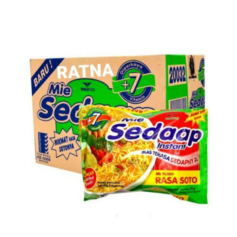 

MIE SEDAAP SOTO KUAH 75gr (1 Dus isi 40 Bungkus)