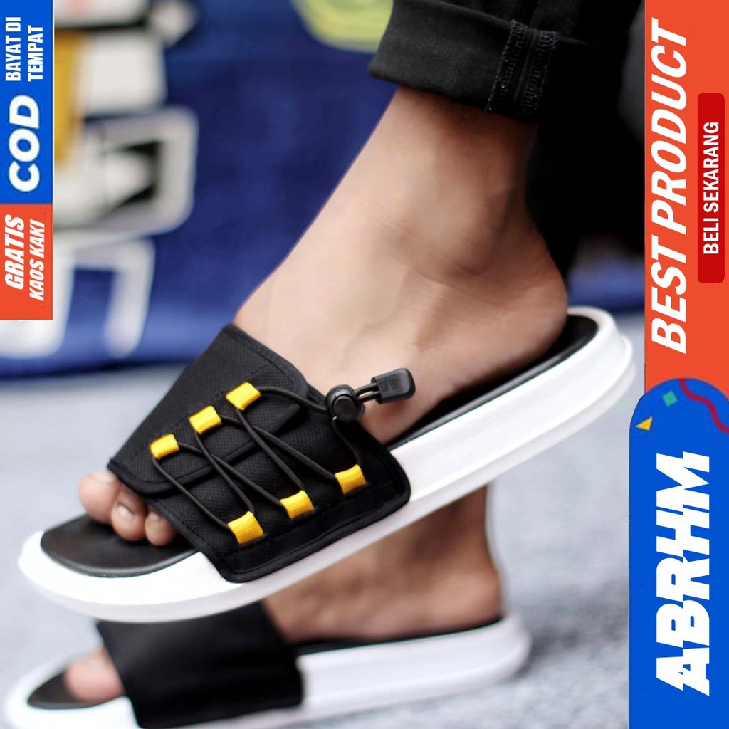 Sandal Slide Pria Sandal Slop Pria Sendal Selop Cowok / Cowo Ori Distro Sandal Selop Keren Kekinian