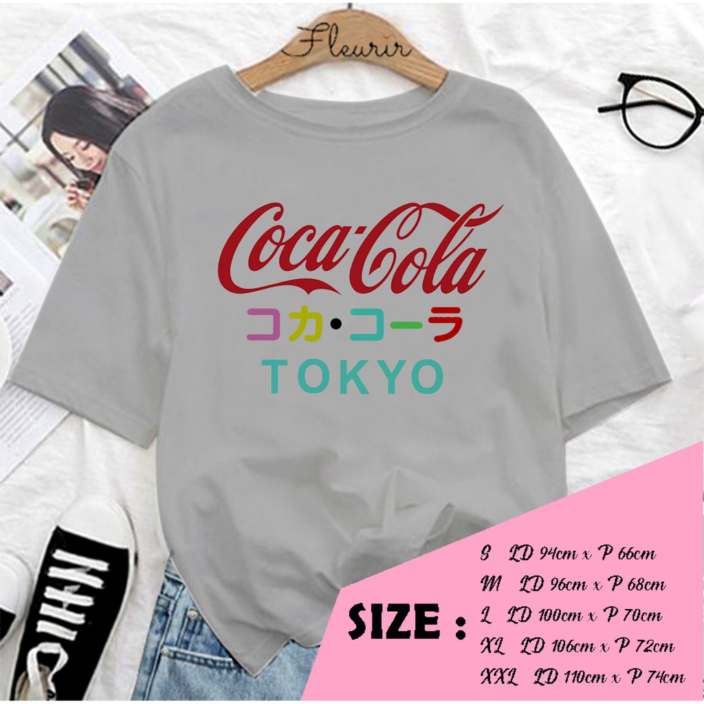 FLEURIR - KAOS COCA COLA JAPAN WANITA DEWASA LENGAN PENDEK UNISEX