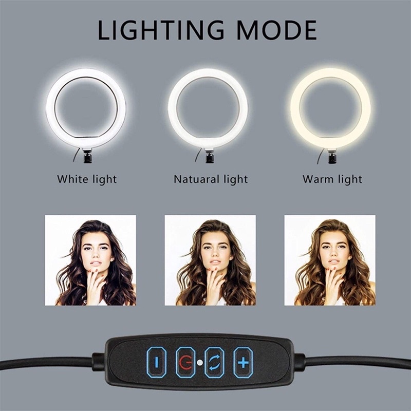 Ringlight LED 26cm / Lampu Ring LED 26 cm + Tripod 2.1 m / Lampu Selfie Make Up vlog / Lampu Tiktok / Ringlight 26cm + Tripod 2.1m + Holder Hp / Lampu Ring Light MUA / Lampu Live Streaming