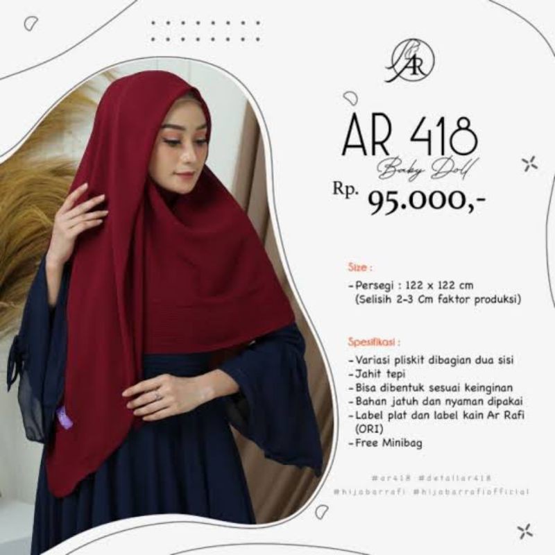 HIJAB ARRAFI SEGI EMPAT || AR 418 || NH_STORE