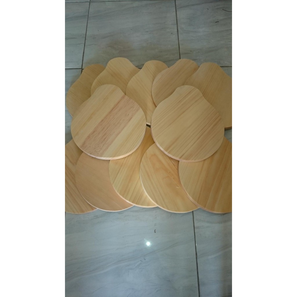 Talenan Kayu Telinga Pinus Diameter 25 cm / Wooden Cutting Board / Talenan Pizza Telinga