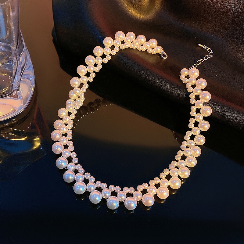 Kalung Liontin Mutiara Berlian Gaya Retro Korea Untuk Wanita