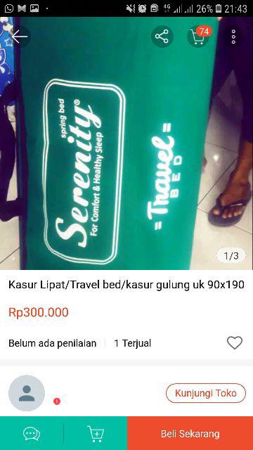 Kasur Lipat/travel Bed/kasur Gulung Uk 90x190