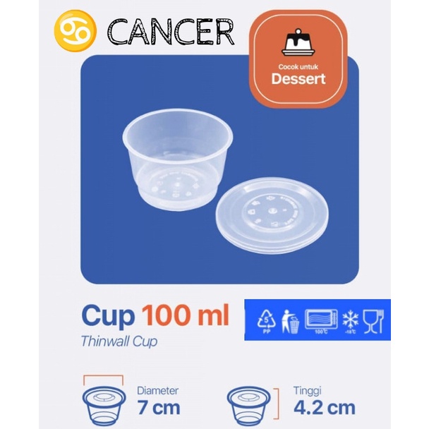 25 Pcs / Cup Puding Mini 100ml Pack Thinwall Slime Sambal Merpati Cup Tahan Panas 100 ml Murah Tebal