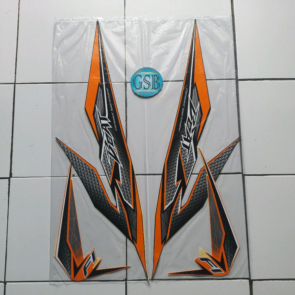 Variasi Striping Beat Fi Iss Thailand 2017 Hitam Orange Shopee