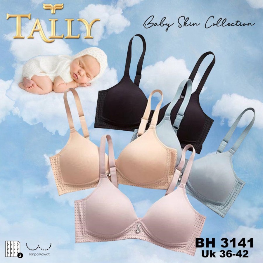 TALLY BRA BH 3141 TANPA KAWAT CUP C BUSA TIPIS BABY SKIN