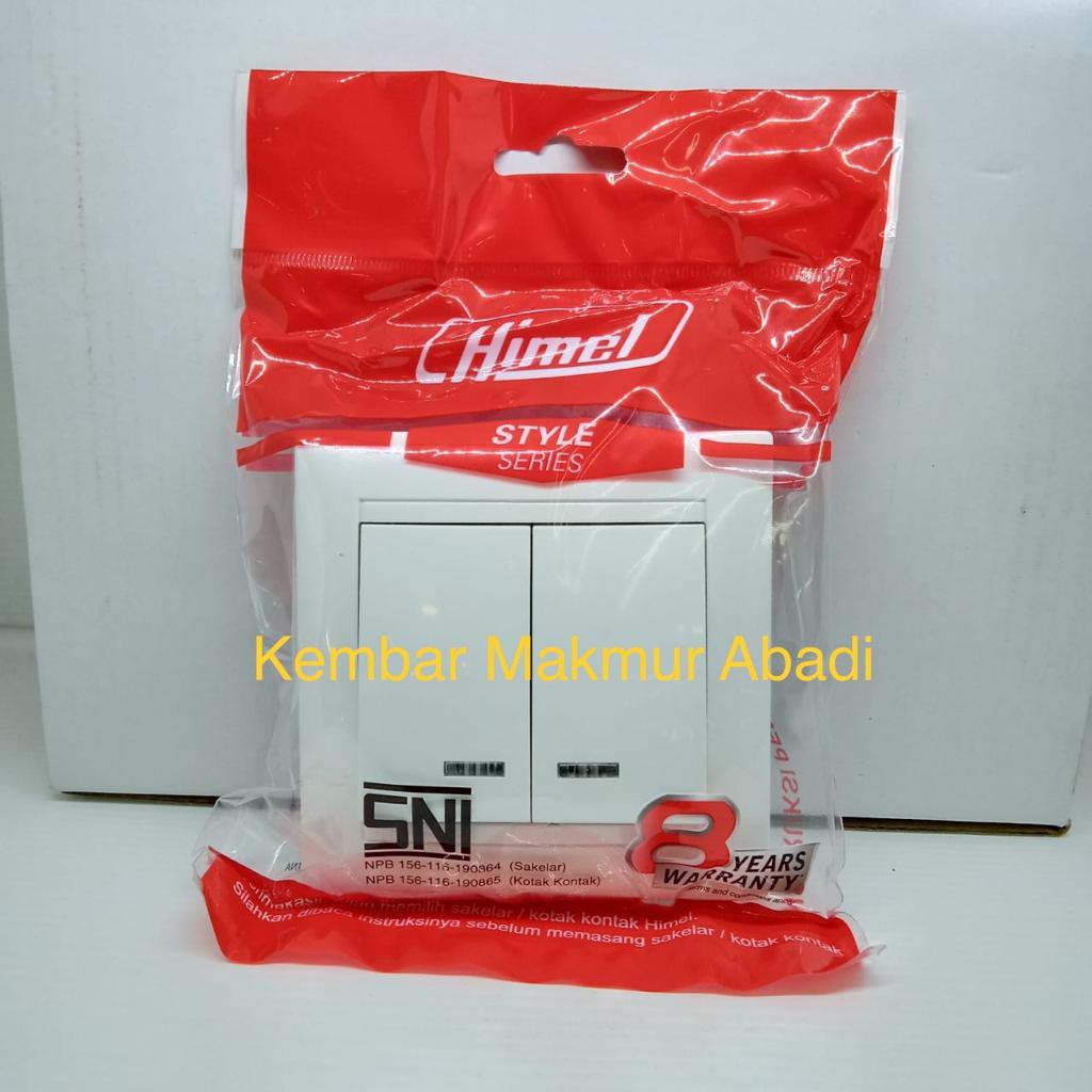 Saklar Seri 2 Gang 1 Way HWDS2SL Himel Best Quality SNI / Stop Kontak Himel / Saklar Himel HWDS2SL