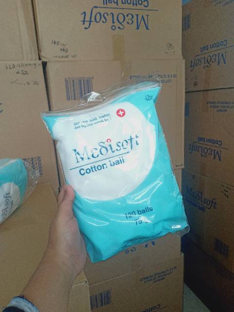 Kapas Bola Bulat Medisoft Cotton Balls 120balls 75gr