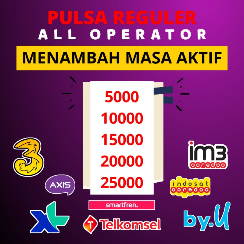 TERMURAH Pulsa All Operator 5rb 10rb 15rb 20rb 25rb 30rb Menambah Masa Aktif - Pulsa Telkomsel - Pul