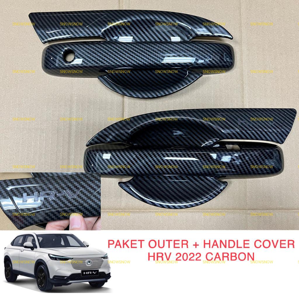 Paket Outer Handle Depan Cover Honda HRV 2022 UP Carbon Glossy