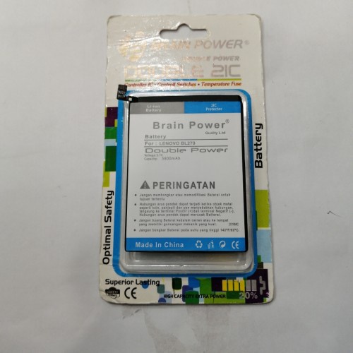 Double Power Battery Batere Batre Baterai Brain Power Lenovo K6 Note BL270 BL 270