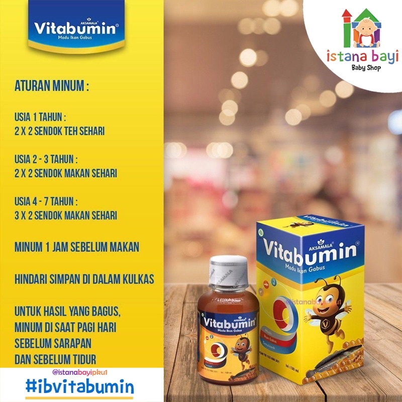 Vitabumin Madu Albumin 130 ml - Madu Penambah Nafsu makan anak