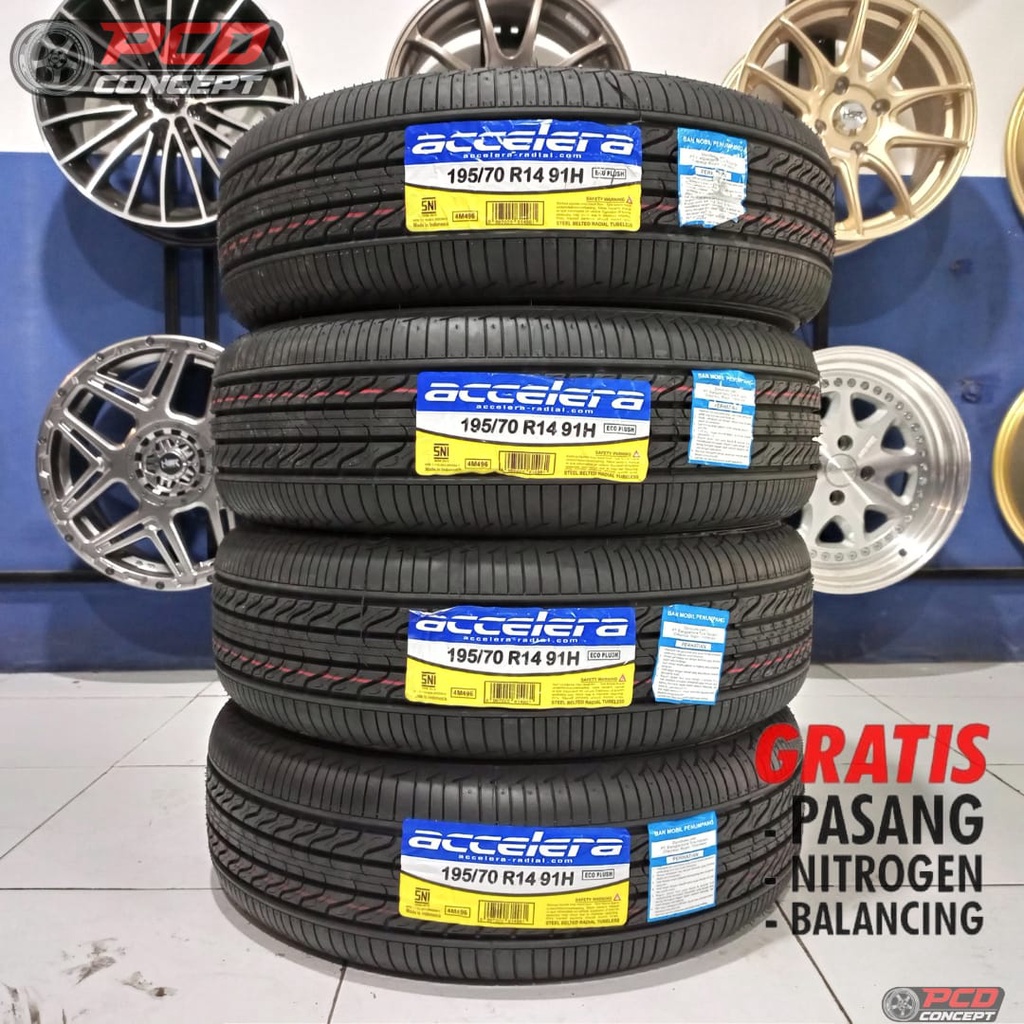 BAN MOBIL STANDAR KIJANG LGX  AVANZA R14 TUBLES 195 70 R14 ACCELERA ECOPLUSH