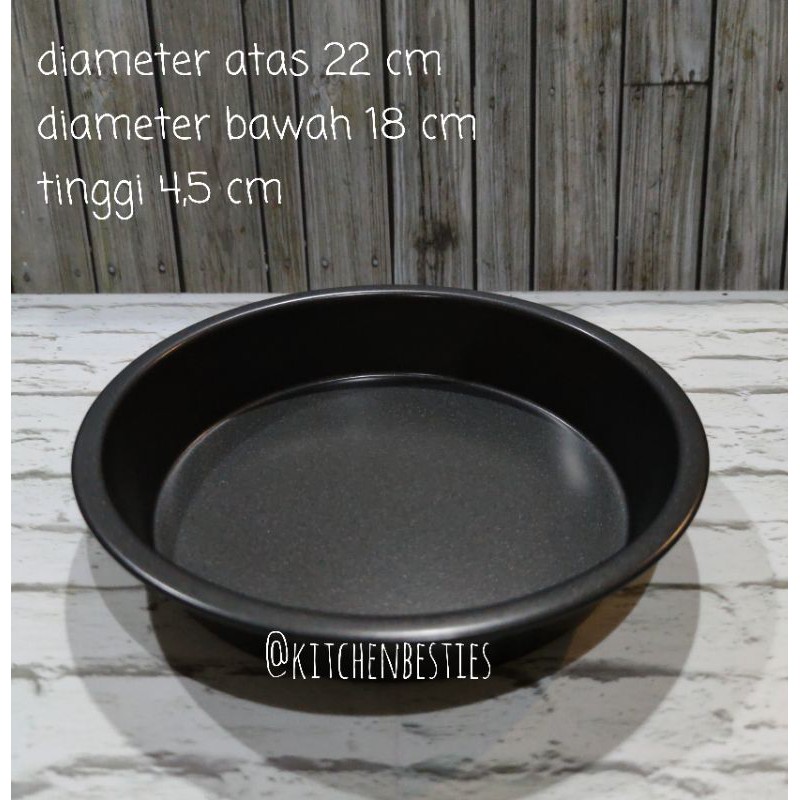 loyang bulat 22 cm anti lengket loyang kue loyang bulat teflon