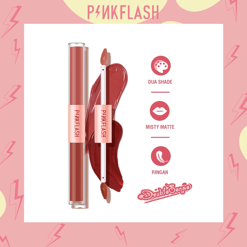 PINKFLASH 3 Pcs Dual-ended 2 in 1 Lipstick Matte Long-Lasting Lip Gloss Set V05 V06 V07