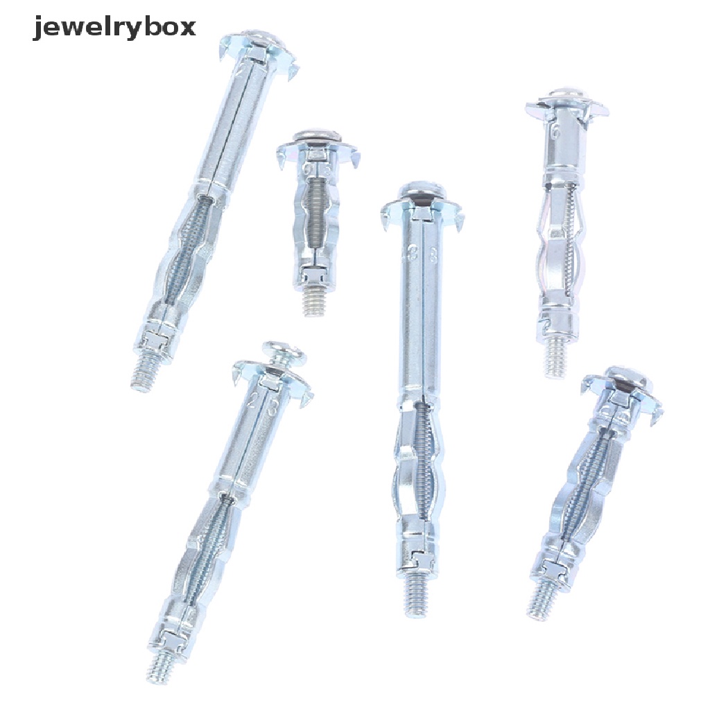 (jewelrybox) 10pcs / Set Plug Plasterboard / Drywall M4 Bahan Metal Desain Hollow Untuk Dinding