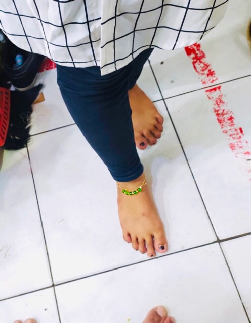 Gelang kaki wanita / gelang kaki dobel / gelang kaki batu / gelang kaki lapis emas / replika emas