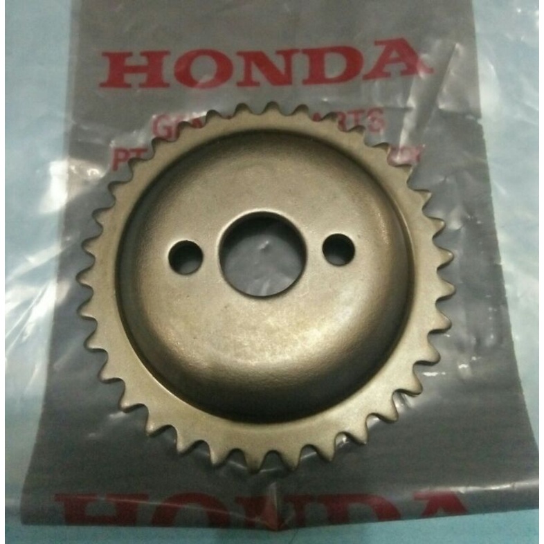gear sprocket cam gigi sintrik timing keteng noken as Honda Vario 125 fi old CBS code KWN Original.-1
