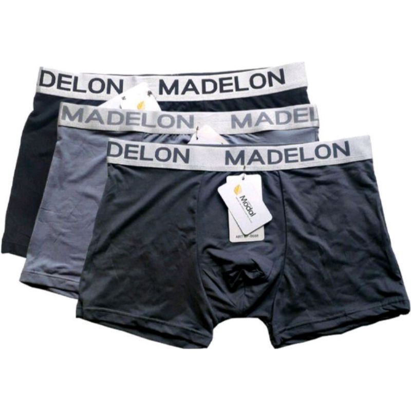 (3pcs)Boxer Dewasa Spandex bahan Licin karet ban Boxer/ 1kotak(3pcs) (R²)